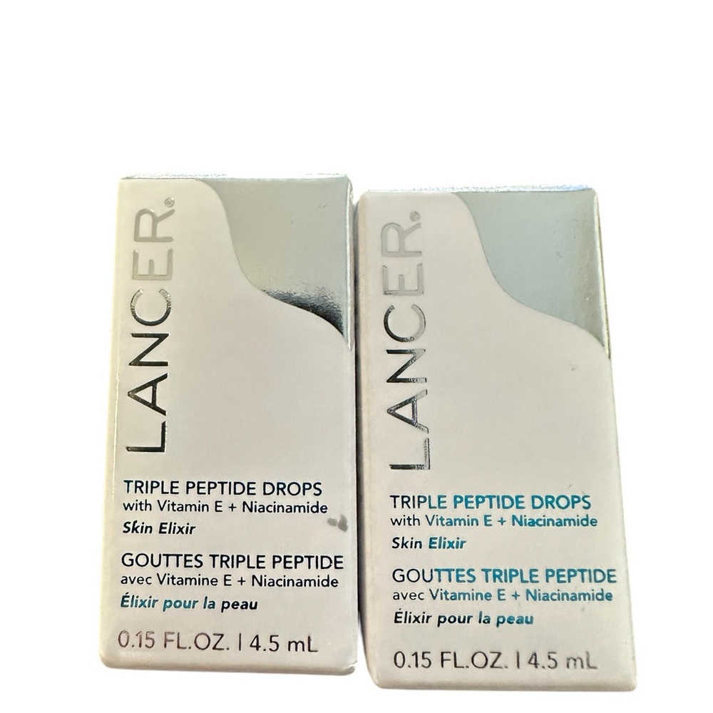 2x Lancer Triple Peptide Drops w/ Vitamin E + Niacinamide Mini .15oz, 4.5ml NIB